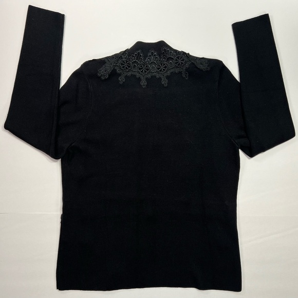 Chico’s Embellished Tonal Cardigan - black, size 2 (L / 12) - Picture 3 of 11